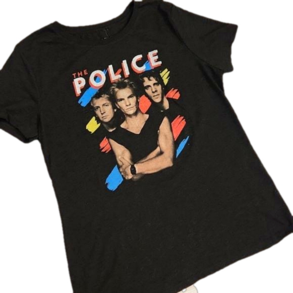 NWT Womens The Police Anthology dark gray graphic tee size XXL.